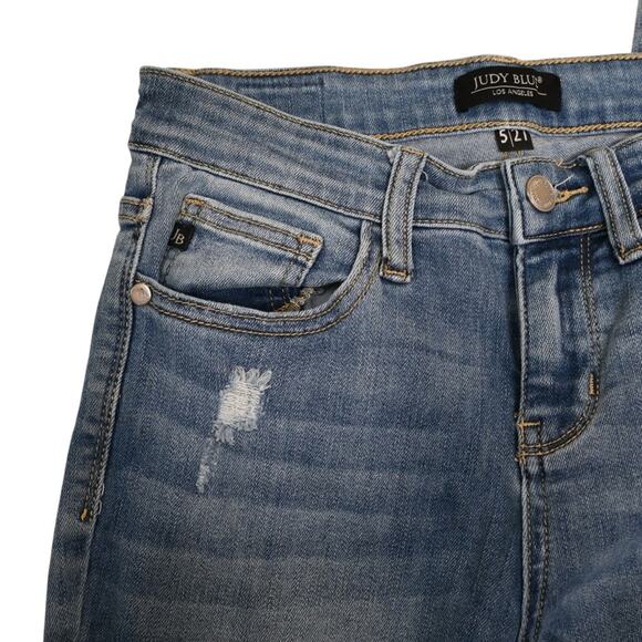 Judy Blue Womens 3/26 Skinny Fit Distressed Jeans - Picture 6 of 11